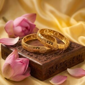 Gold Filigree Wheel Kada Bangles