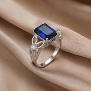 Vintage Rectangle Solitaire Statement Ring