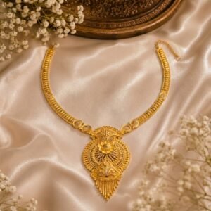 Gold Filigree Floral Medallion Necklace