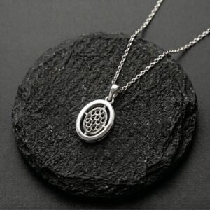Silver Double Oval Filigree Medallion