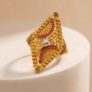 Gold Tri-Tone Filigree Rhombus Ring