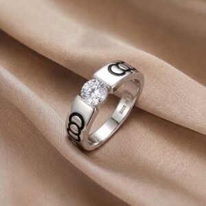 Solitaire Ring with Enamel Accents
