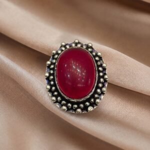 Oval Pink Tourmaline Cabochon Ring