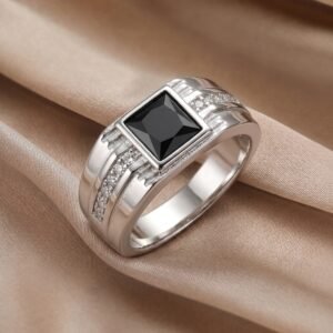 Square Black Onyx Signet Ring