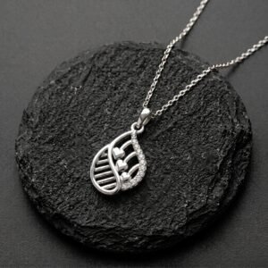 Silver Teardrop Paisley Charm Pendant