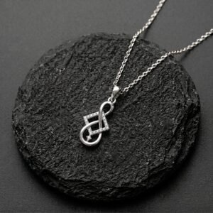 Silver Interlocking Geometric Twist Pendant
