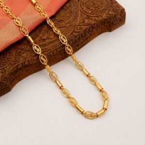Men's Gold Plated Pipe & Filigree Chain