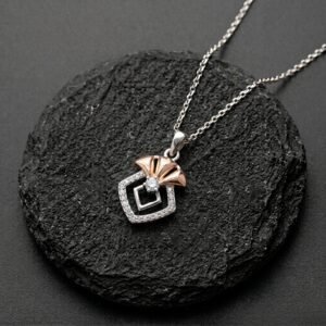 Art Deco Shield Pendant with CZ Accents