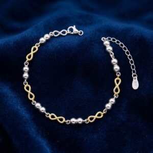 Two-Tone Infinity and Ball Bead Bracelet