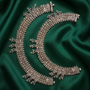 Sterling Silver Handcrafted Jaali Work Bridal Payal