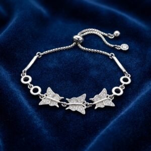Zirconia Triple Butterfly Bolo Bracelet