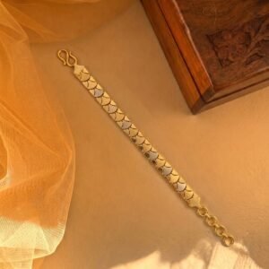 Gold-Plated Architectural Chevron Link Bracelet