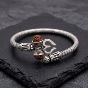 Lord Shiva Om Rudraksha Damru Kada Bracelet