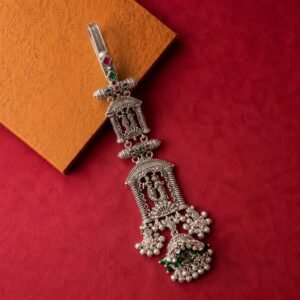 Oxidized Silver Radha Krishna Saree Waist Challa