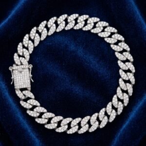 White Gold-Plated Iced Out Miami Cuban Link Bracelet