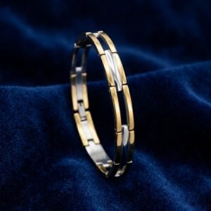 Minimalist Curved Bar Geometric Link Bracelet