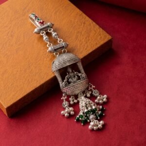 Oxidized Silver Goddess Lakshmi Temple Saree Waist Challa