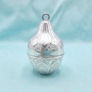 Pure Silver Nariyal (Coconut) with Hand-Engraved Detailing – Traditional Puja & Wedding Kalash Accessory