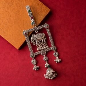 Oxidized Silver Royal Elephant Motif Saree Waist Challa