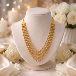 Festive Multi-Strand Textured Beaded Necklace