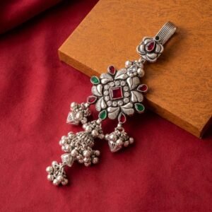 Oxidized Silver Floral Mandala Saree Waist Challa