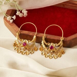 Gold-Plated Traditional Hoop Bali Earrings