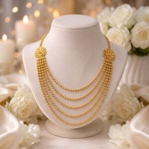 Festive Floral Side Motif Beaded Necklace