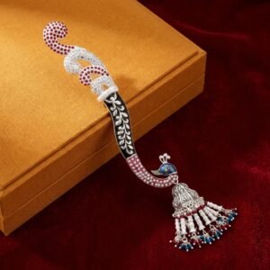 Oxidized Silver Peacock Jhumka Chabi Chhalla