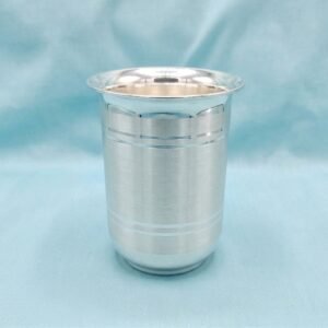 Pure Silver Tumbler – Elegant Mirror & Matte Finish Traditional Silver Glass for Puja and Dining