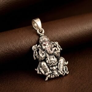 Silver Four-Armed Lord Ganesha Antique Pendant