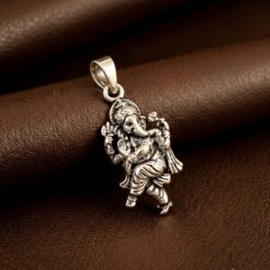 Silver Dancing Lord Ganesha Antique Pendant