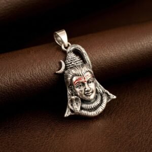 Silver Lord Shiva Mahadev Face Antique Pendant