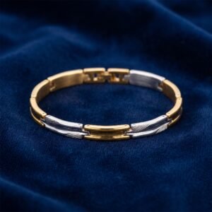 Polished and Textured Designer Men's Kada Link Bracelet