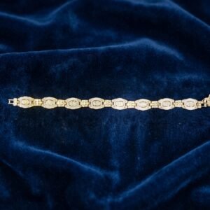 Oval Link Pavé Cluster Statement Bracelet