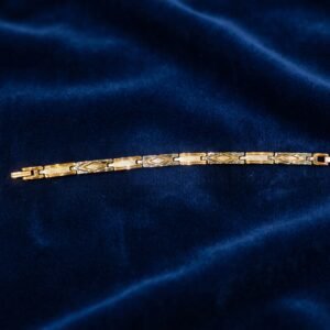 Diamond-Cut Geometric Link Kada Bracelet