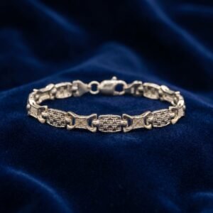 Textured Basketweave and X-Link Kada Bracelet